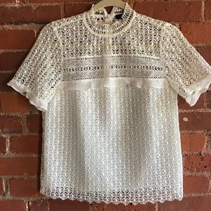 Zara Woman White Lace Blouse